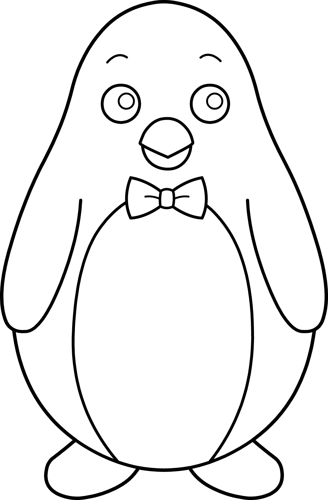a penguin with a bow tie coloring page