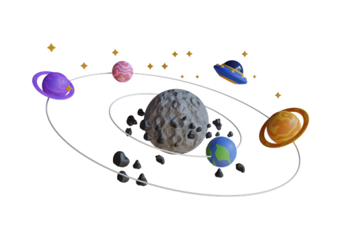 an image of the planets and their satellites
