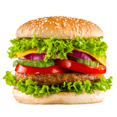 a hamburger on a white background