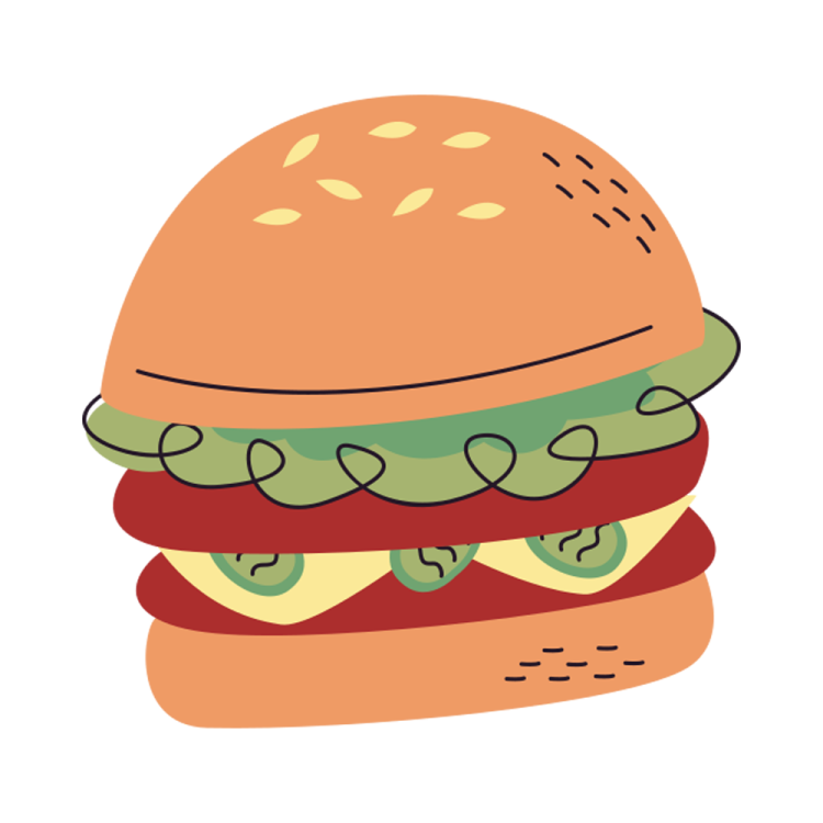 a hamburger with cheese on it