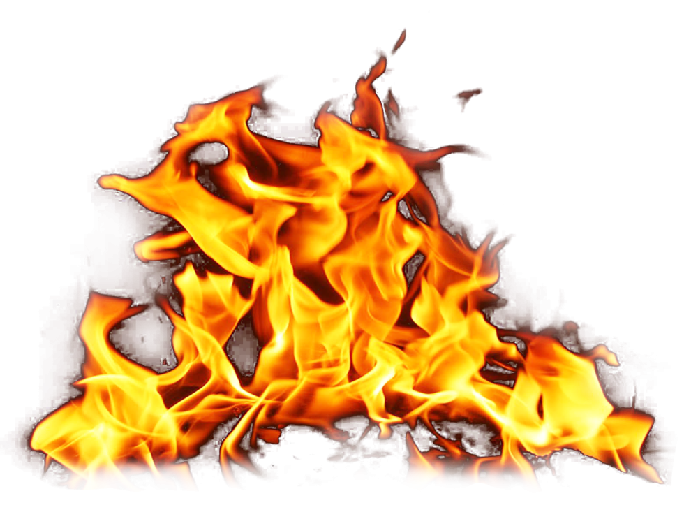 a fire on a white background