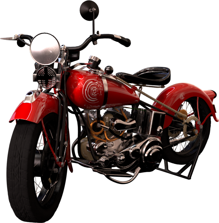 a red motorcycle on a white background