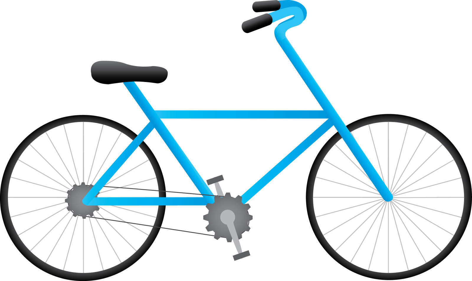 a blue bicycle on a white background
