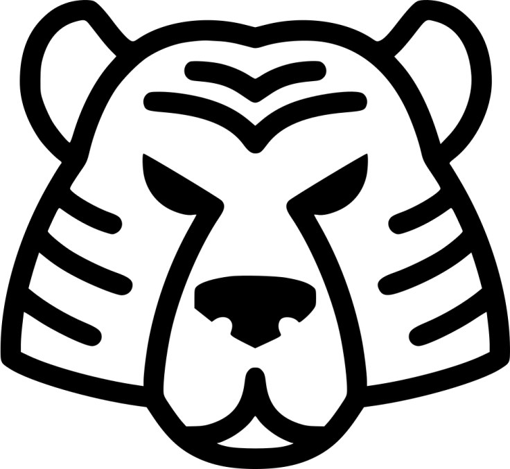 a black and white tiger head