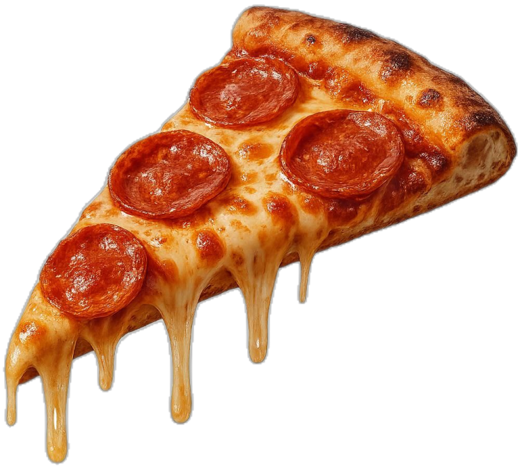 a slice of pizza with melted cheese and pepperoni
