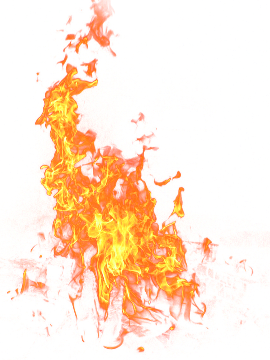 fire on a white background
