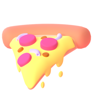 a slice of pizza on a white background