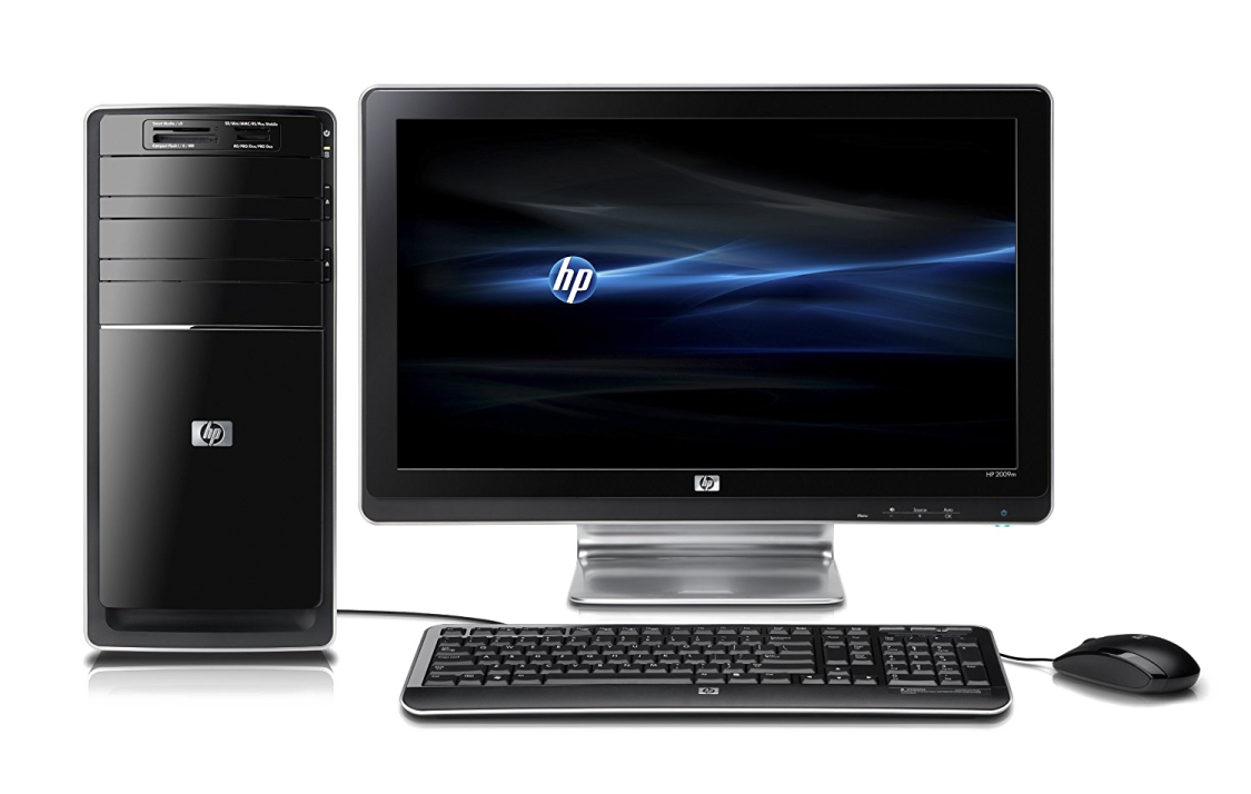 a desktop computer with a keyboard and mouse