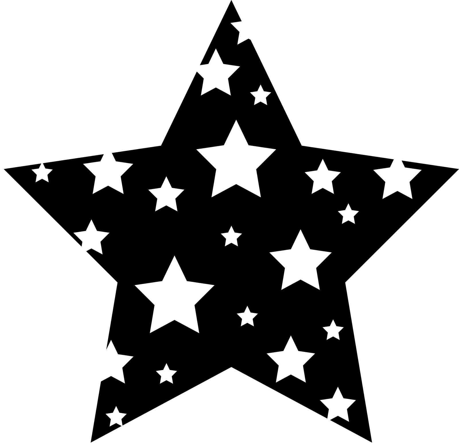a black and white star