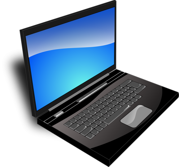 a black laptop computer