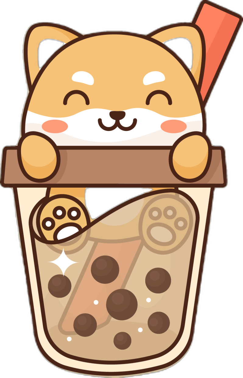 a brown and white cat in a cup with chocolate