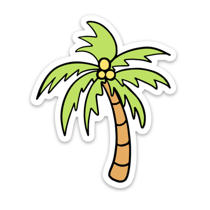 a sticker of a palm tree