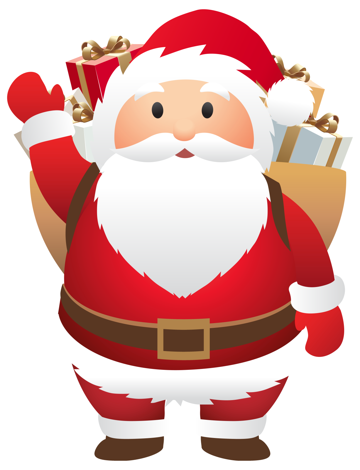 a santa claus with a bag of gifts