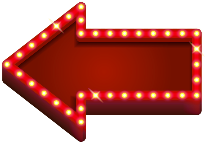 a red arrow with light bulbs