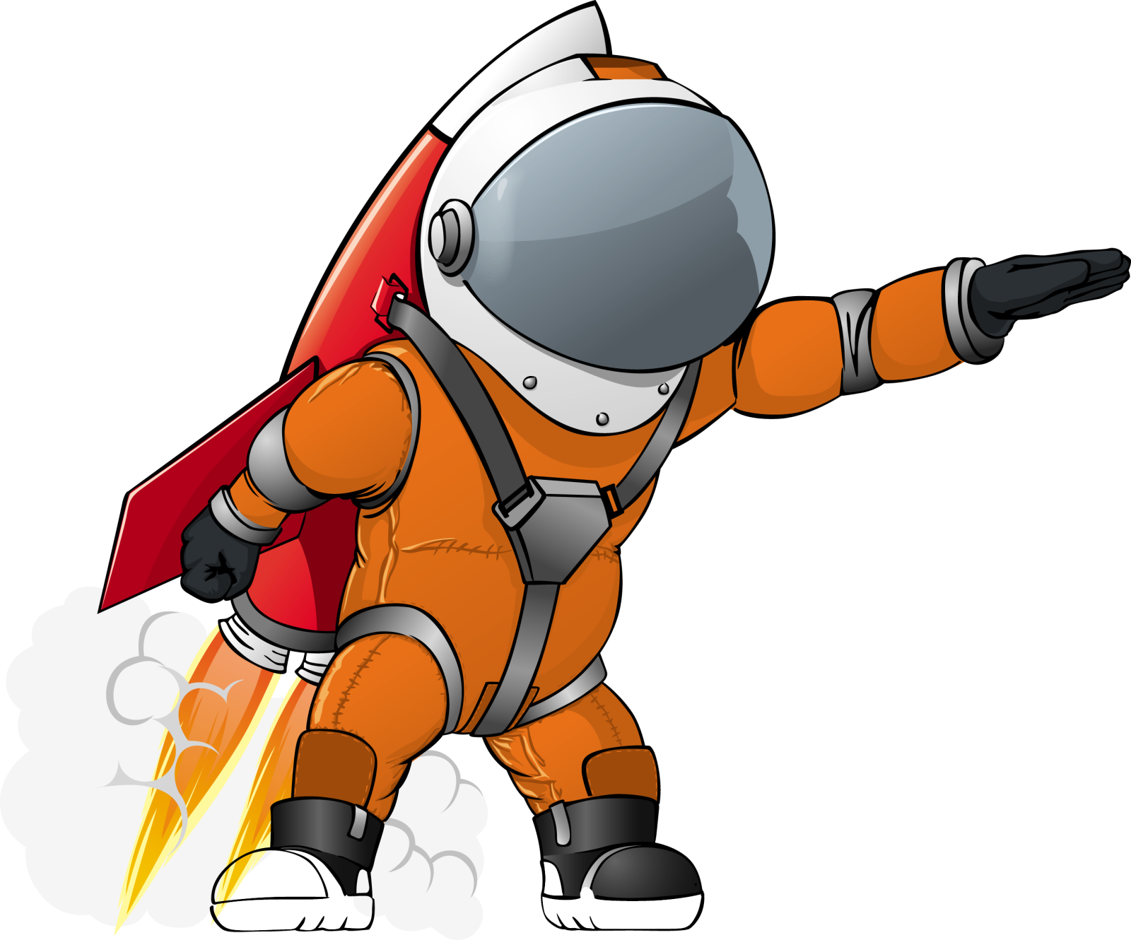 an astronaut with a rocket in his hand