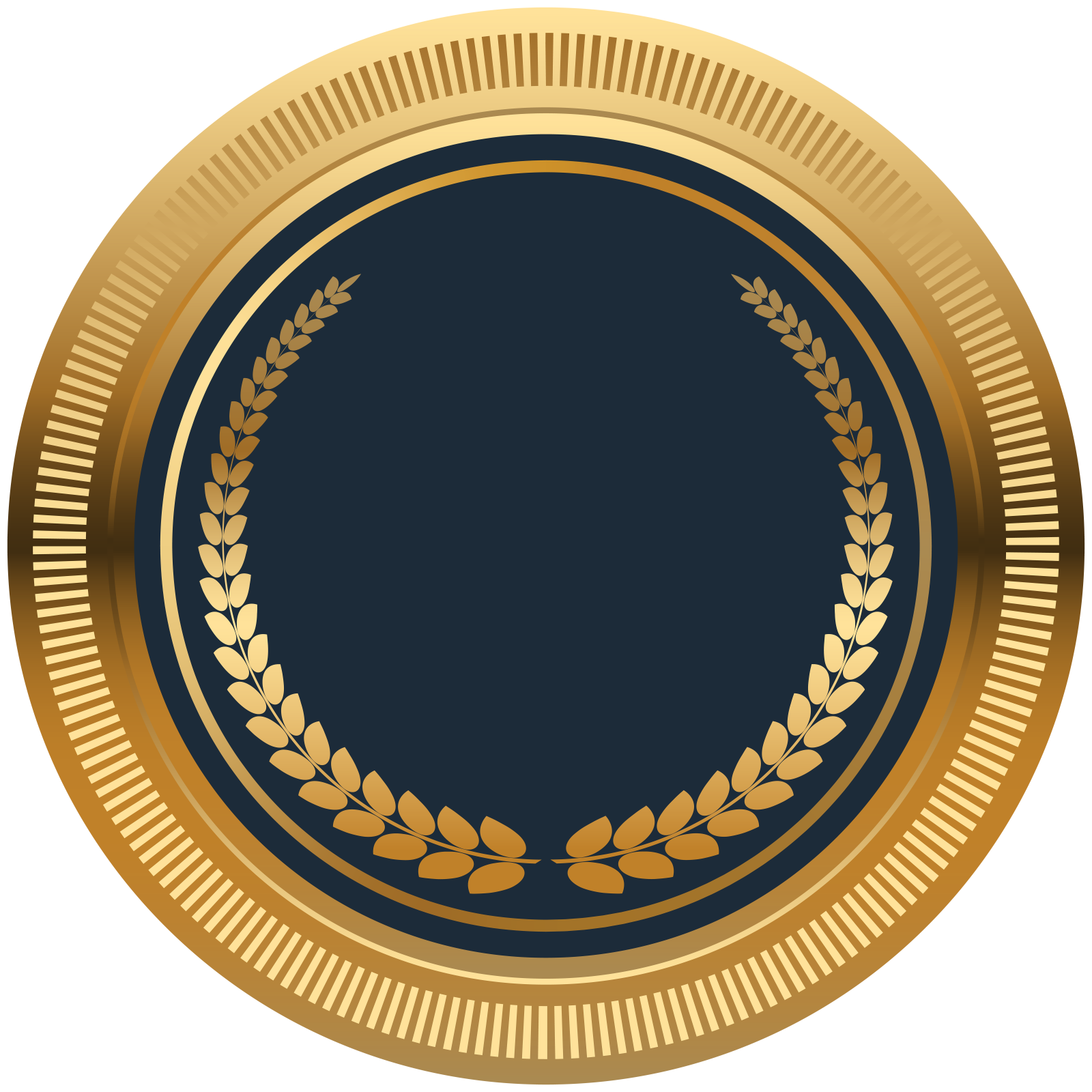 a gold medal with laurels on it