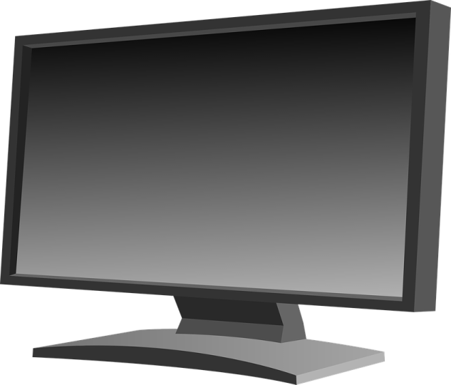 a computer monitor on a white background