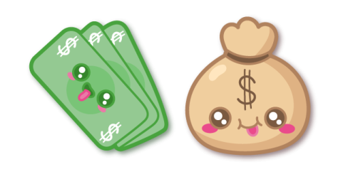 a bag of money and a green bag with a dollar sign