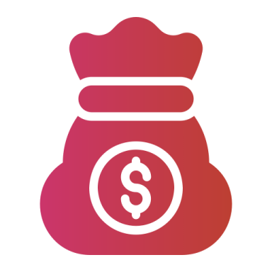 a bag of money on a white background