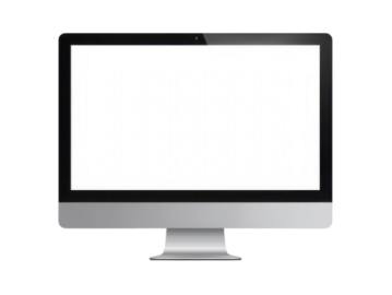 a computer monitor with a blank screen