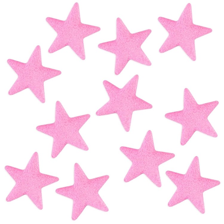 pink glitter stars on a white background