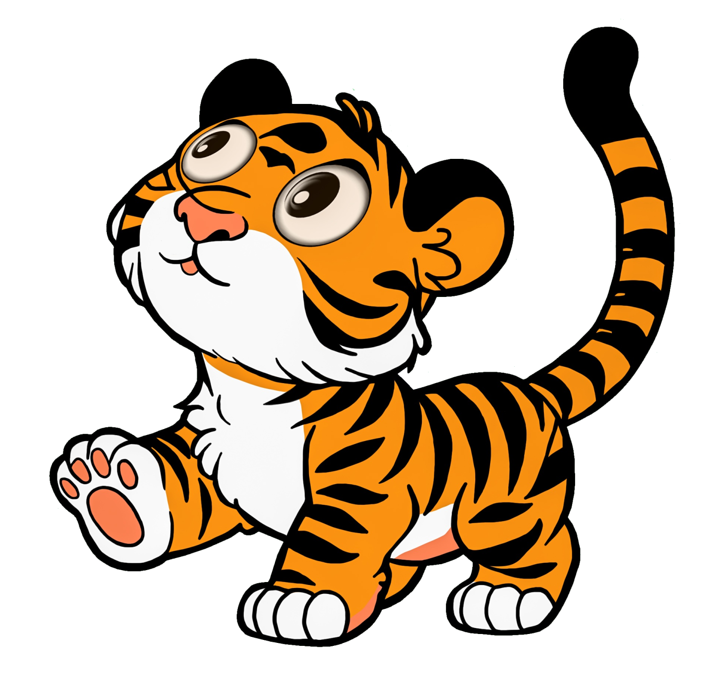 a cartoon tiger running