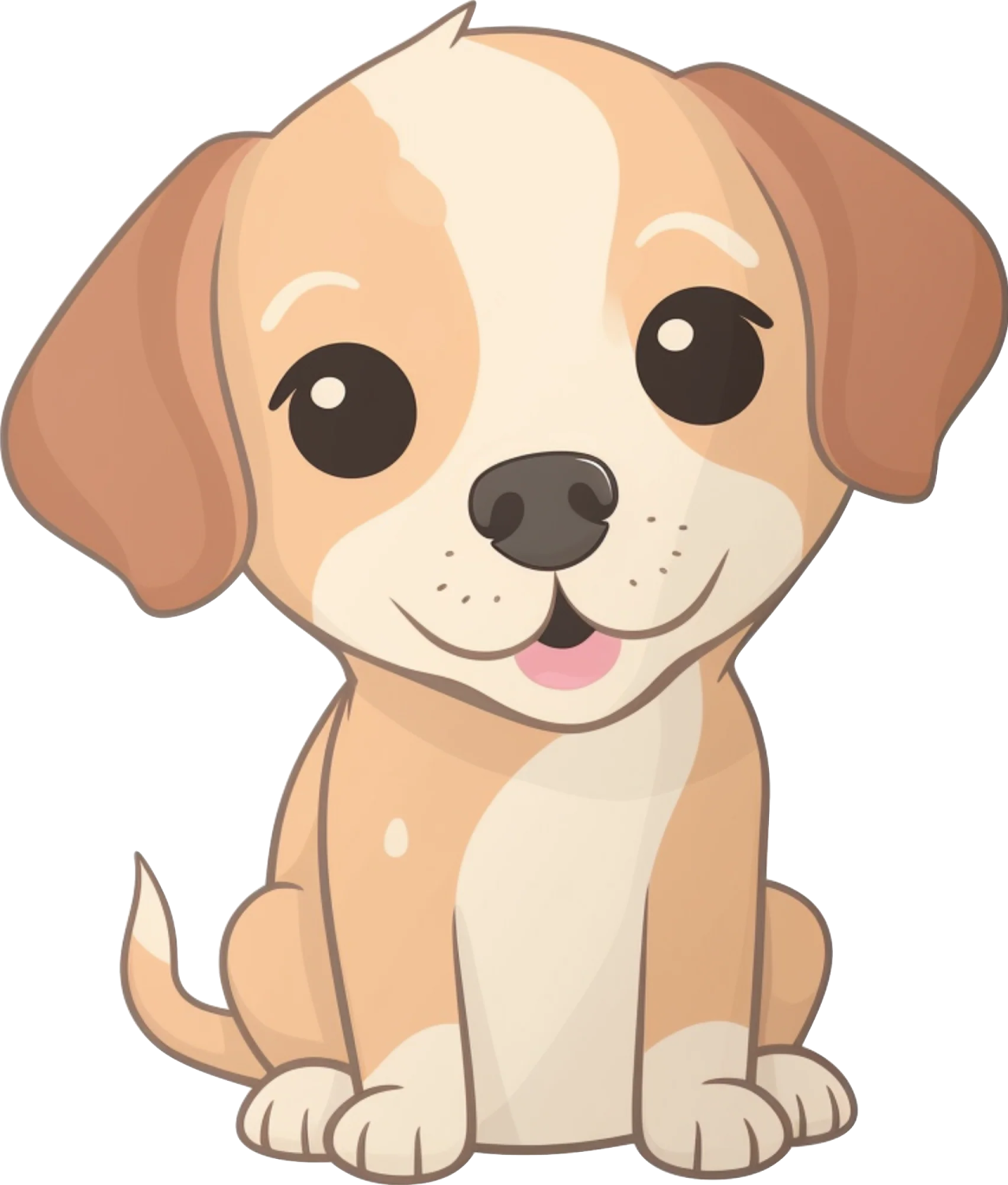 a cartoon dog with big eyes