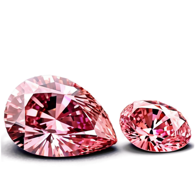 two pink diamonds on a white background