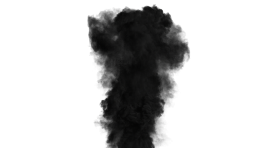 a black smoke cloud on a white background
