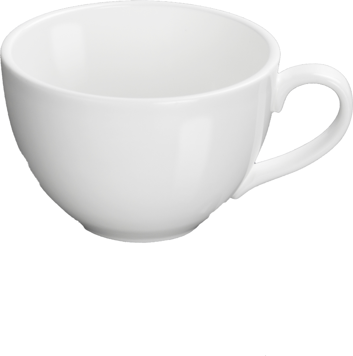 a white coffee cup with a handle