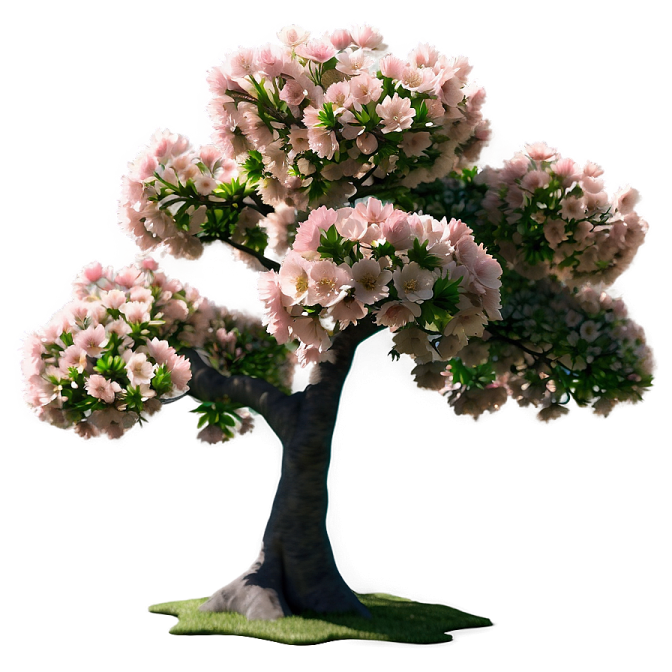a tree with pink flowers on it