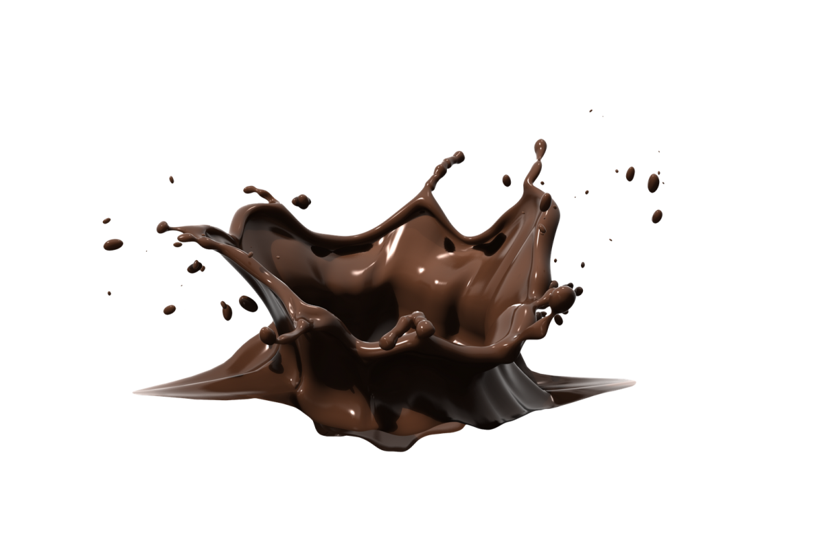 chocolate splash on white background