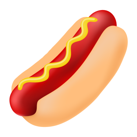 a hot dog on a white background