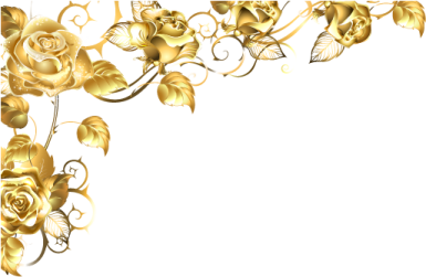 a gold rose border with white background