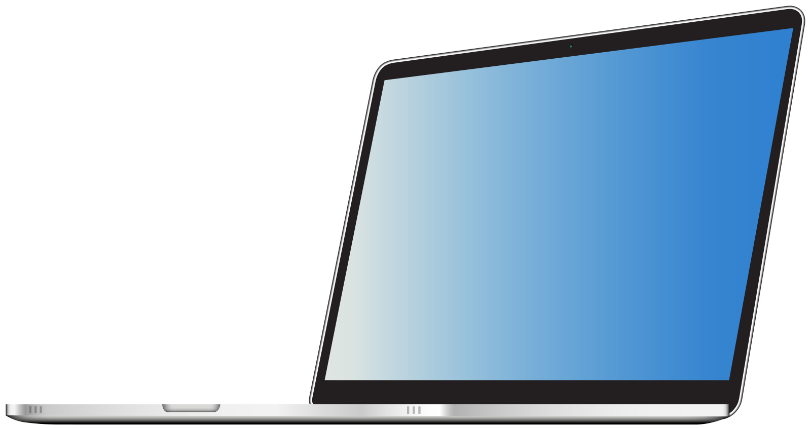 a laptop computer with a blue screen