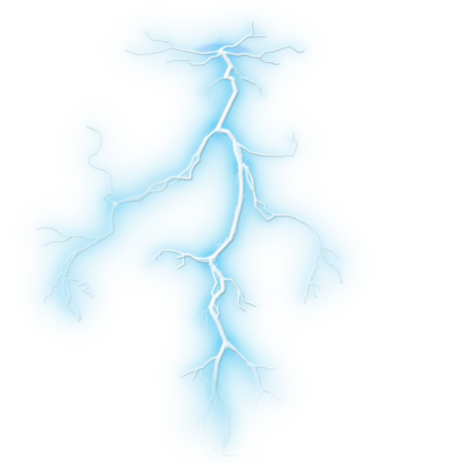 a lightning bolt on a white background