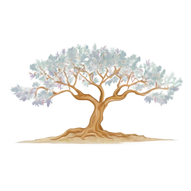 an olive tree on a white background