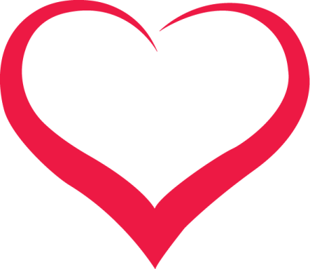 a red heart on a white background