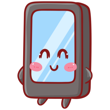 a mirror with a smiling face on it