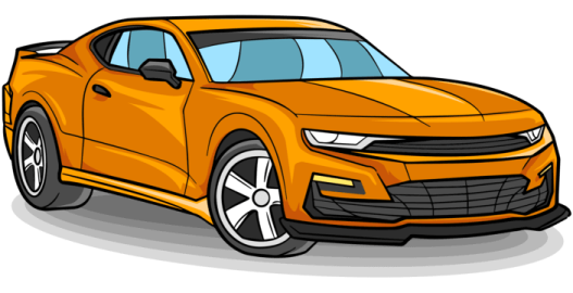 an orange car on a white background