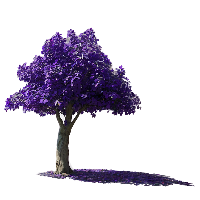 a purple tree on a white background