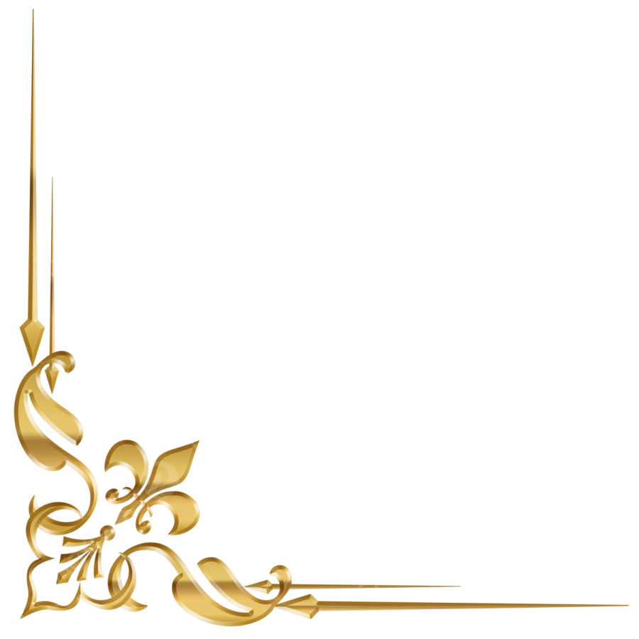a gold frame with a floral design