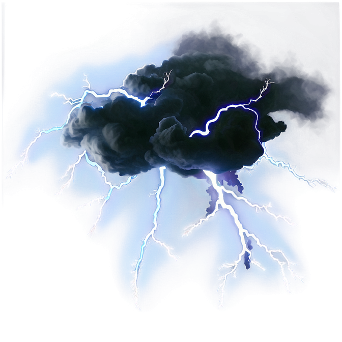 a black cloud with lightning on it