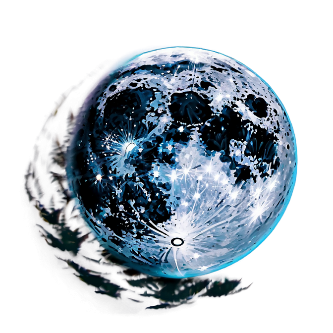 a blue and white sphere with stars on it
