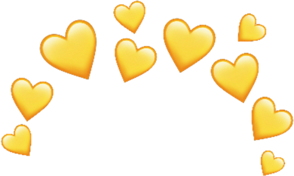 a circle of yellow hearts