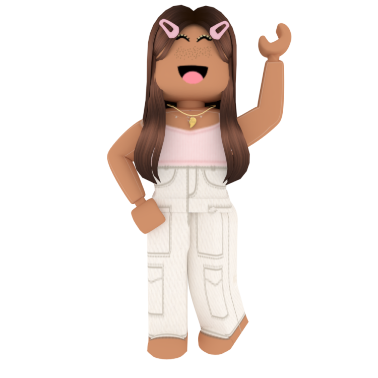 a cartoon character in white pants and pink shirt