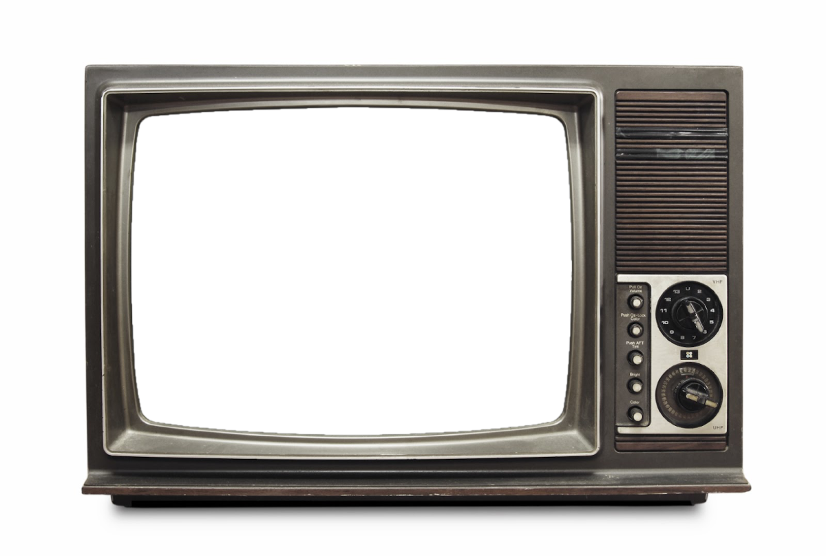 an old television set on a white background