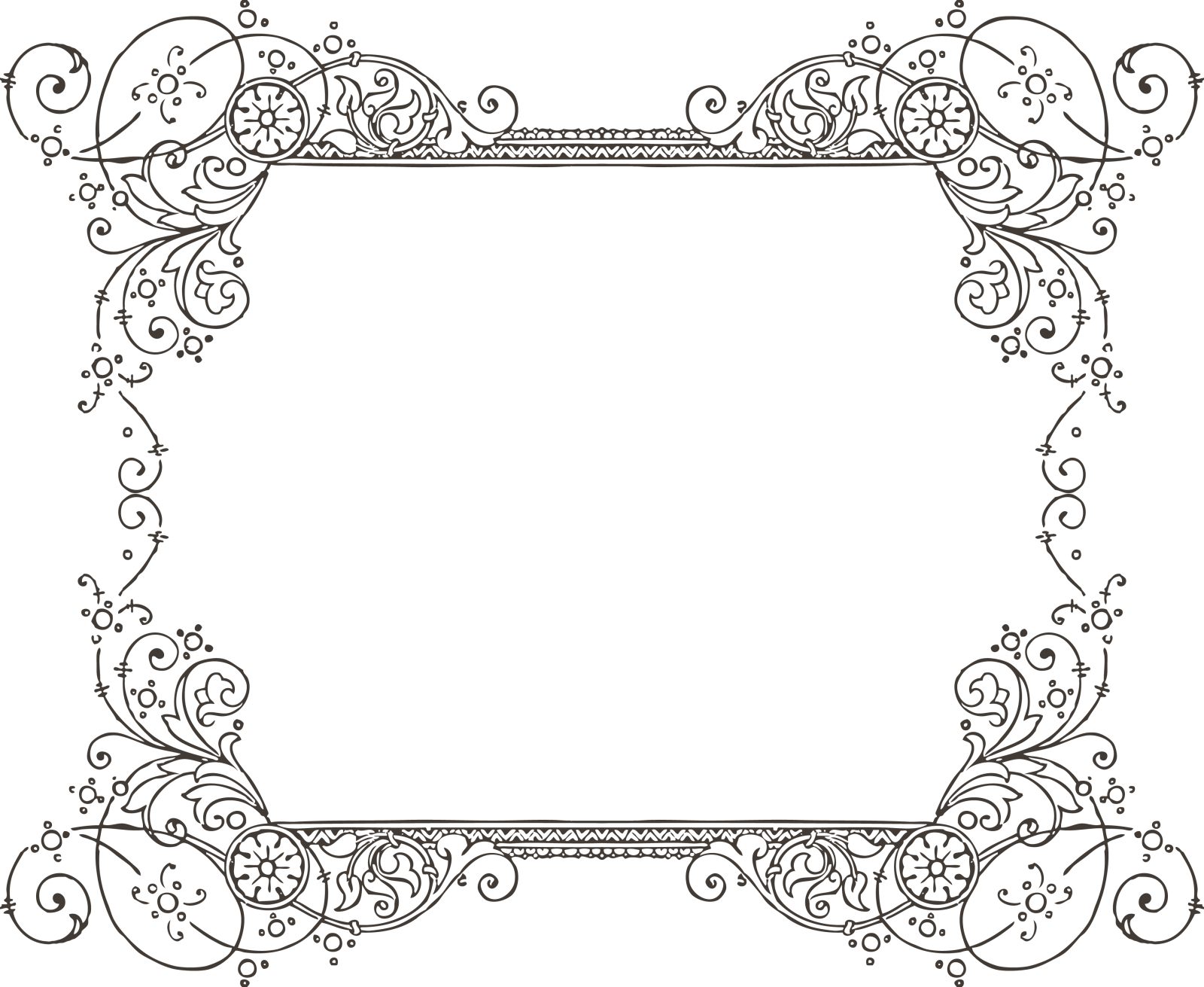 a black and white floral frame
