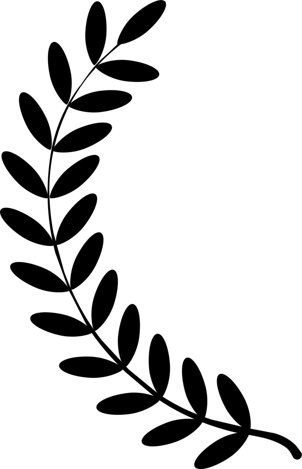 a black and white silhouette of a laurel