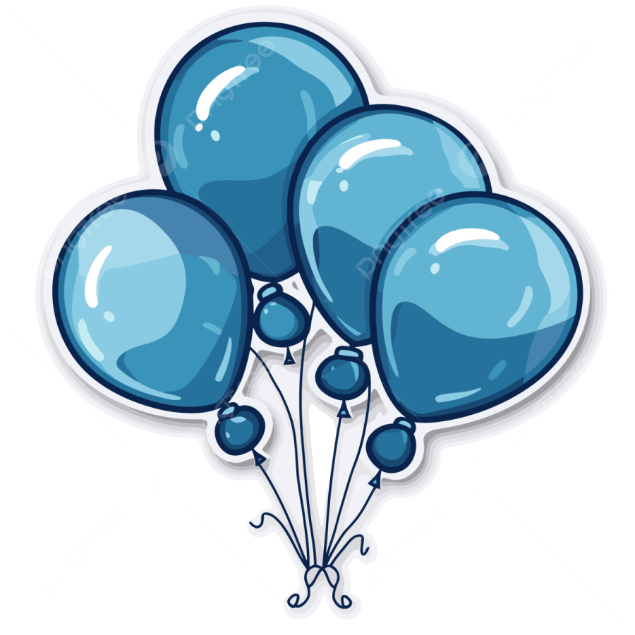 a bunch of blue balloons